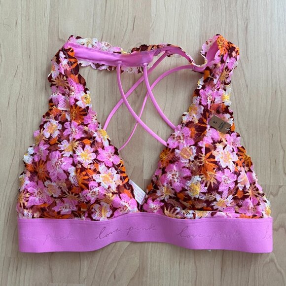 NWT! Victoria's Secret 'Lace Strappy Back Halterneck Bralette' - Picture 5 of 7